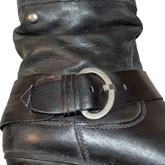 Pikolinos Brujas Black Leather Boots Harness Western Boho size 38 US 7.5-8 - Picture 4 of 10